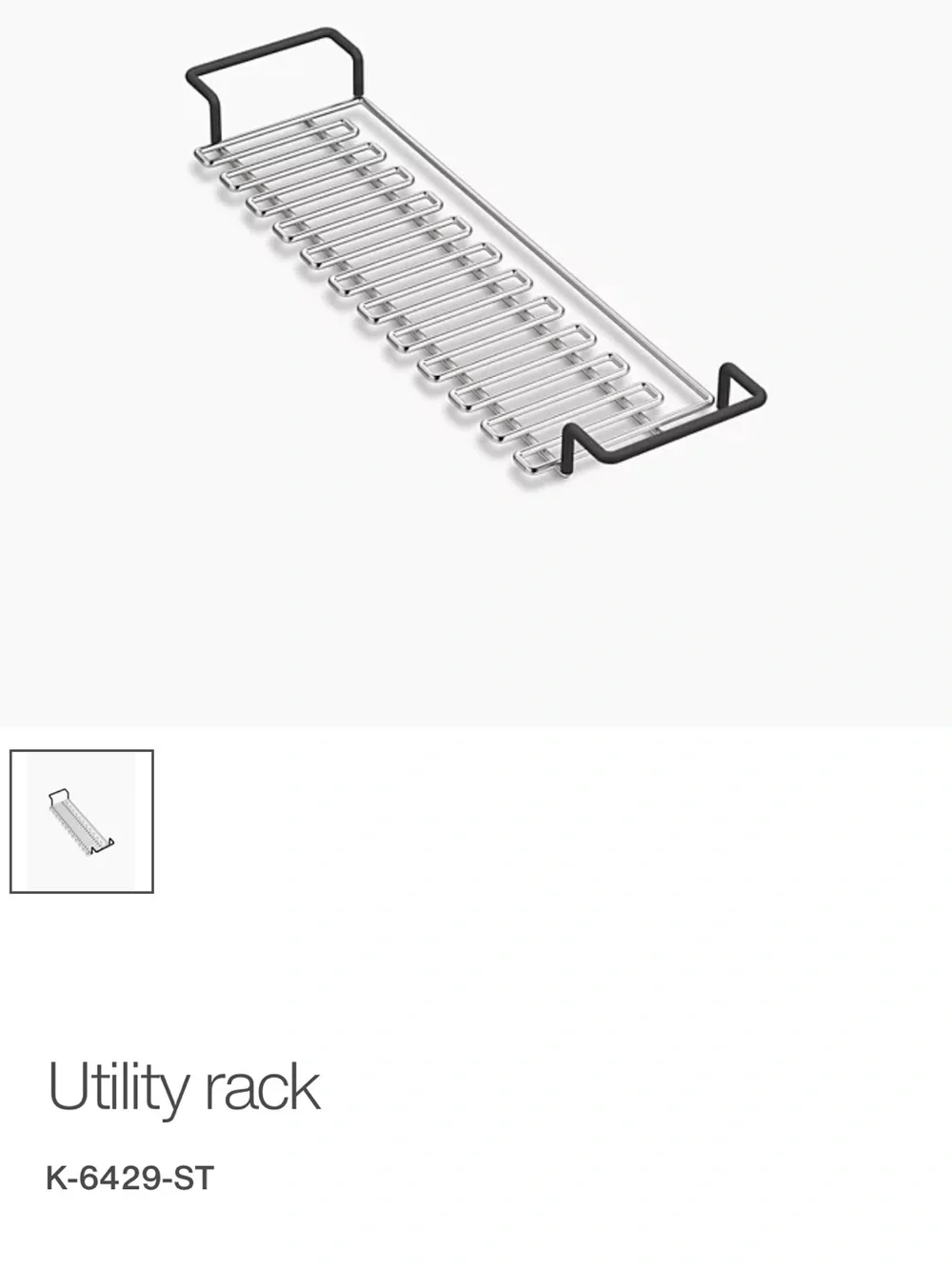 Kohler 6429 - ST SINK UTILITY SHELF WITH CLOTH BAR